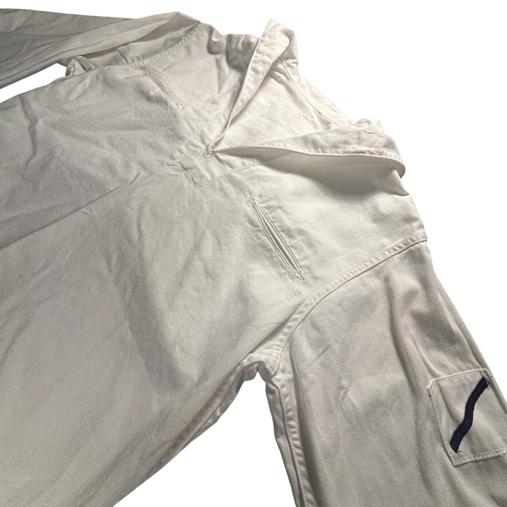 Vintage‎ US Navy Sailor Uniform Jumper Top White Long Sleeve Military